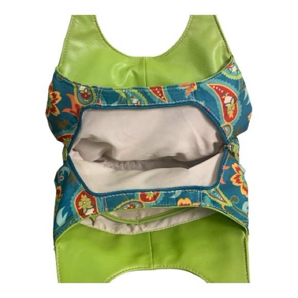 VTG St John's Bay Vibrant Paisley Floral Lime Green Shoulder Hobo Bag Y2K - Picture 7 of 15